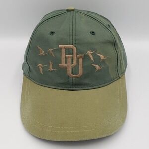 Ducks Unlimited Embroidered DU & Ducks Two Tone Green Adjustable Hat Cap